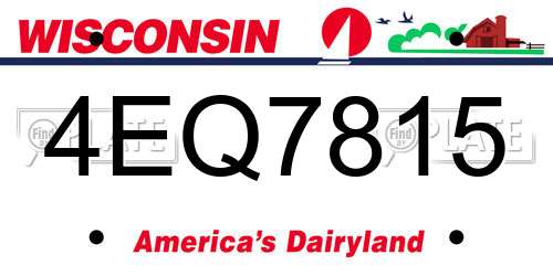 4EQ7815 Wisconsin License Plate