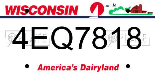 4EQ7818 Wisconsin License Plate