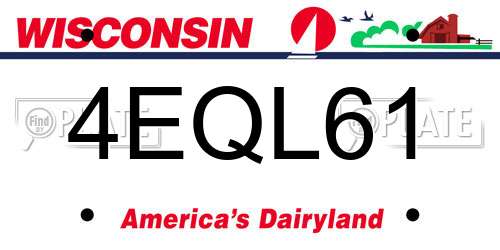 4EQL61 Wisconsin License Plate
