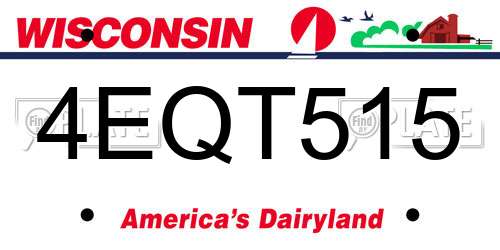 4EQT515 Wisconsin License Plate
