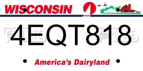 4EQT818 Wisconsin License Plate