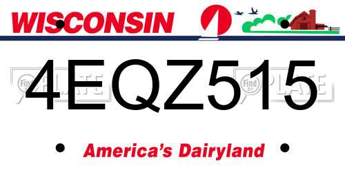 4EQZ515 Wisconsin License Plate