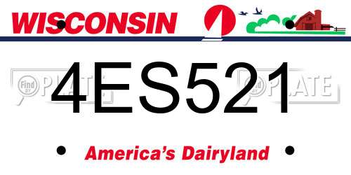4ES521 Wisconsin License Plate