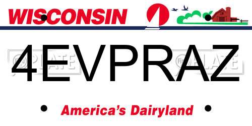 4EVPRAZ Wisconsin License Plate