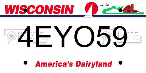 4EYO59 Wisconsin License Plate
