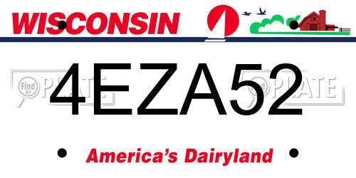 4EZA52 Wisconsin License Plate
