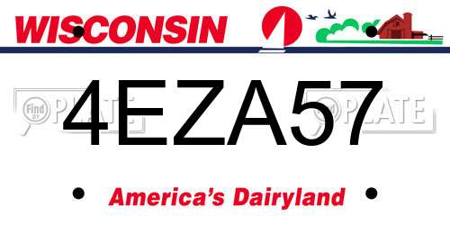4EZA57 Wisconsin License Plate
