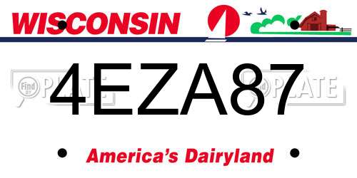 4EZA87 Wisconsin License Plate