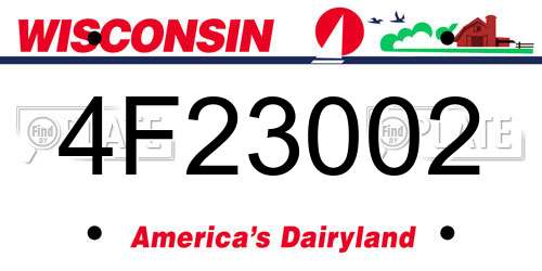 4F23002 Wisconsin License Plate