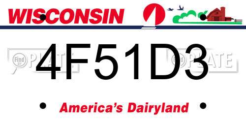 4F51D3 Wisconsin License Plate