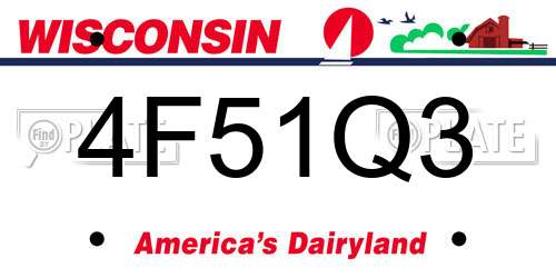4F51Q3 Wisconsin License Plate