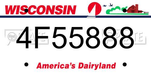 4F55888 Wisconsin License Plate