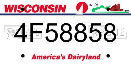 4F58858 Wisconsin License Plate