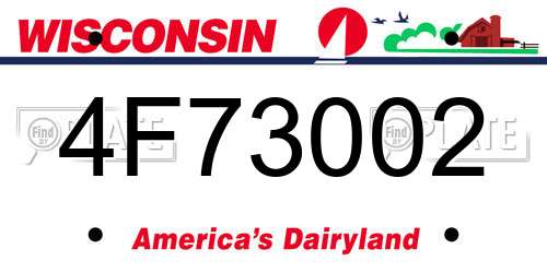 4F73002 Wisconsin License Plate