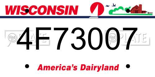 4F73007 Wisconsin License Plate
