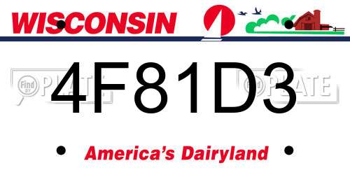 4F81D3 Wisconsin License Plate