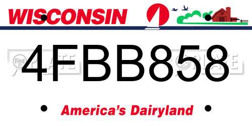4FBB858 Wisconsin License Plate