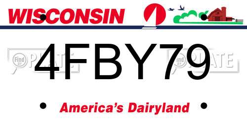 4FBY79 Wisconsin License Plate