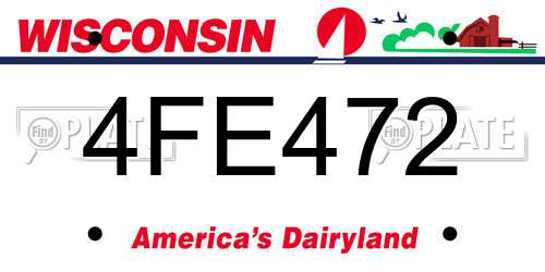 4FE472 Wisconsin License Plate