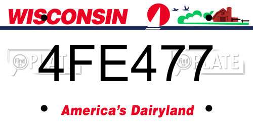 4FE477 Wisconsin License Plate