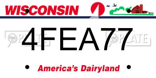 4FEA77 Wisconsin License Plate