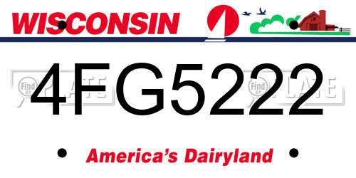 4FG5222 Wisconsin License Plate