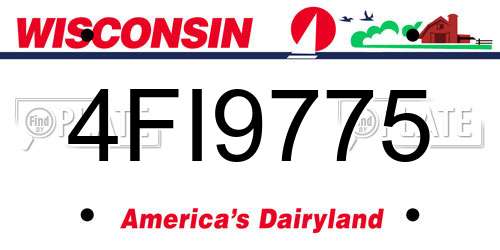 4FI9775 Wisconsin License Plate