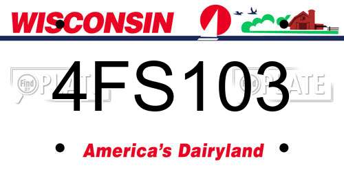 4FS103 Wisconsin License Plate