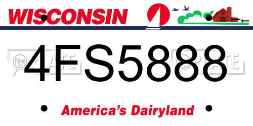 4FS5888 Wisconsin License Plate