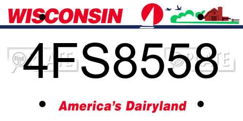 4FS8558 Wisconsin License Plate