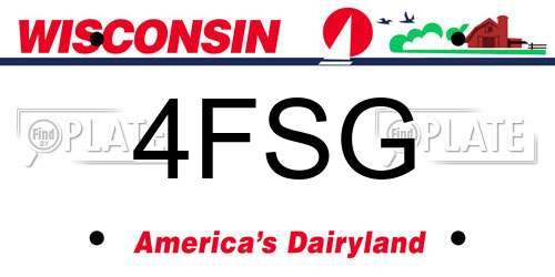 4FSG Wisconsin License Plate