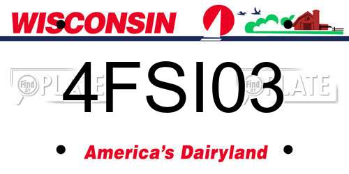 4FSI03 Wisconsin License Plate