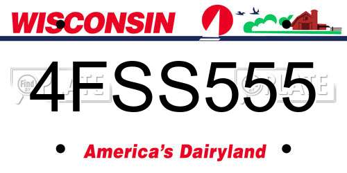 4FSS555 Wisconsin License Plate