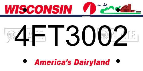 4FT3002 Wisconsin License Plate