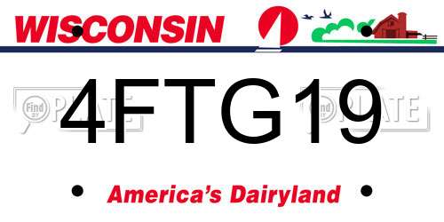 4FTG19 Wisconsin License Plate