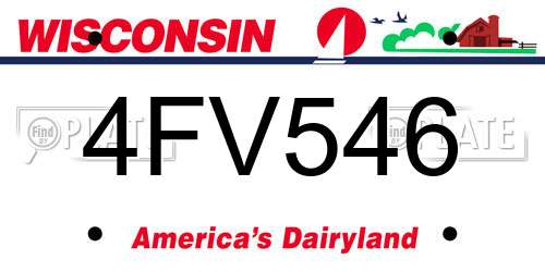 4FV546 Wisconsin License Plate