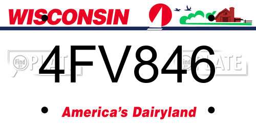 4FV846 Wisconsin License Plate