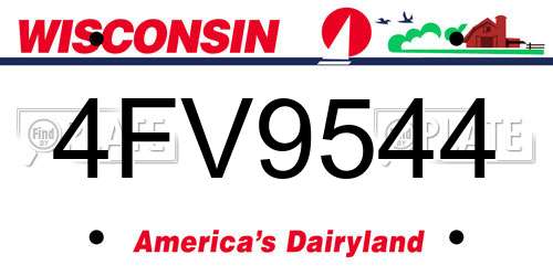 4FV9544 Wisconsin License Plate