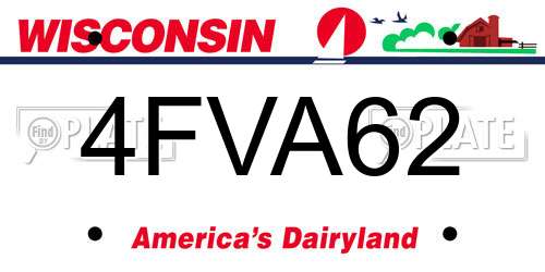 4FVA62 Wisconsin License Plate