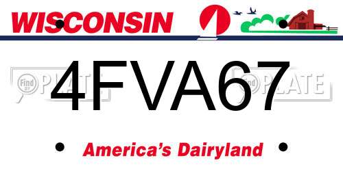 4FVA67 Wisconsin License Plate