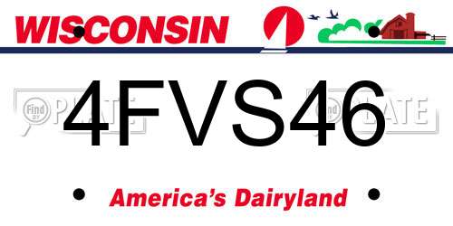 4FVS46 Wisconsin License Plate
