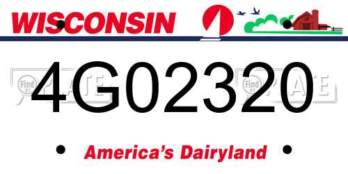 4G02320 Wisconsin License Plate