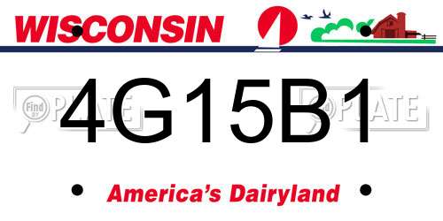4G15B1 Wisconsin License Plate