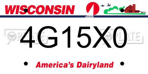 4G15X0 Wisconsin License Plate