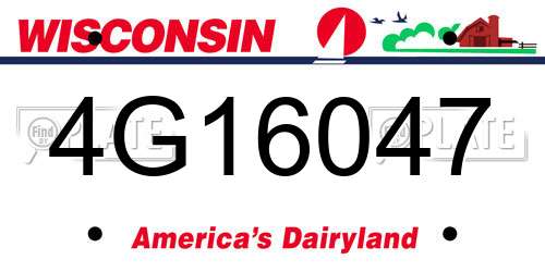4G16047 Wisconsin License Plate