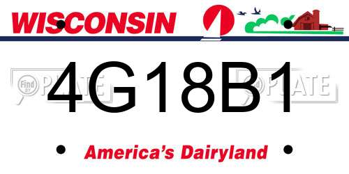 4G18B1 Wisconsin License Plate