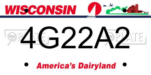 4G22A2 Wisconsin License Plate