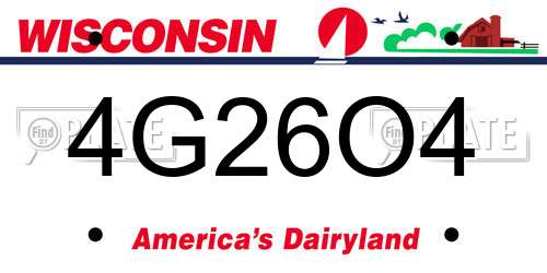 4G26O4 Wisconsin License Plate
