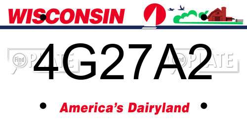 4G27A2 Wisconsin License Plate