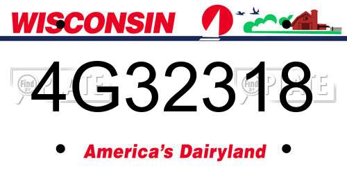 4G32318 Wisconsin License Plate